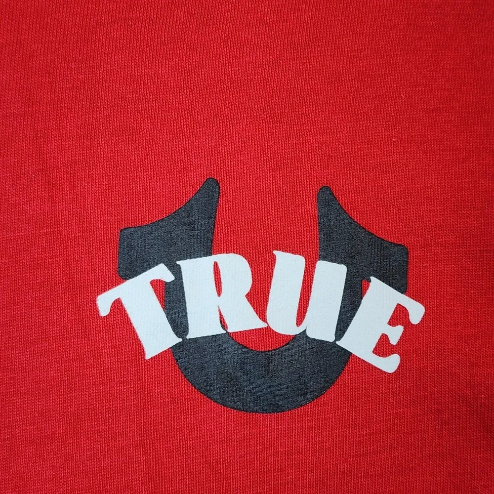 NWT True Religion Circular Hooded Tee Men's Streetwear Y2K Logo Graphic Size S